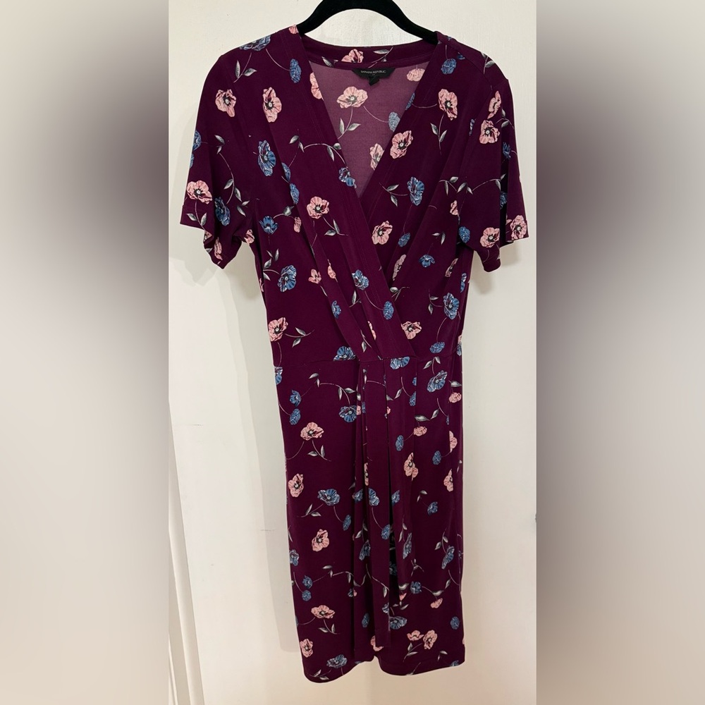 Banana Republic Plum Floral Midi Dress